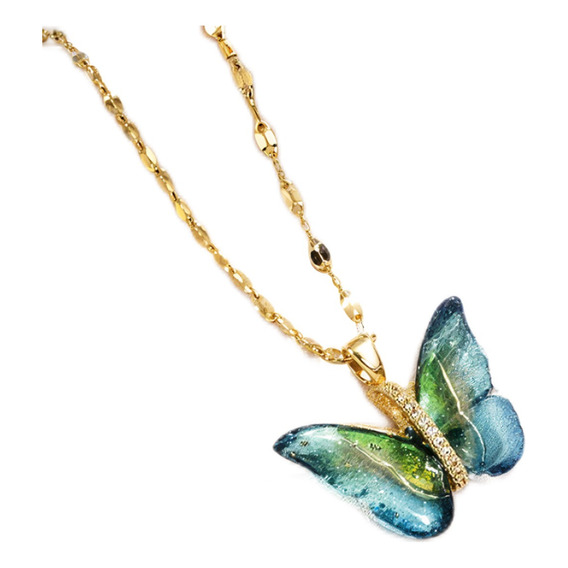 Collar Para Mujer Oro Mariposa Dije Gargantilla Personalidad