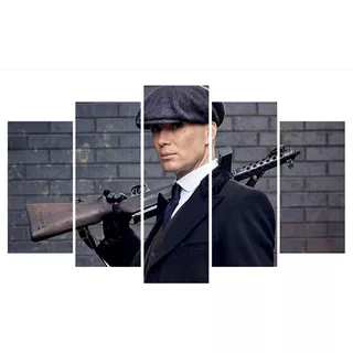 Quadro Decorativo 5 Partes Peaky Blinders 02 Estilo Mosaico