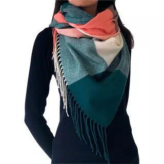 Lenço Feminino / Xales / Scarf / Echarpe Xadrez Lã Rosa