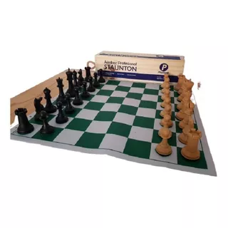 Juego Ajedrez Staunton Super Plomado Caja Madera Y Tablero