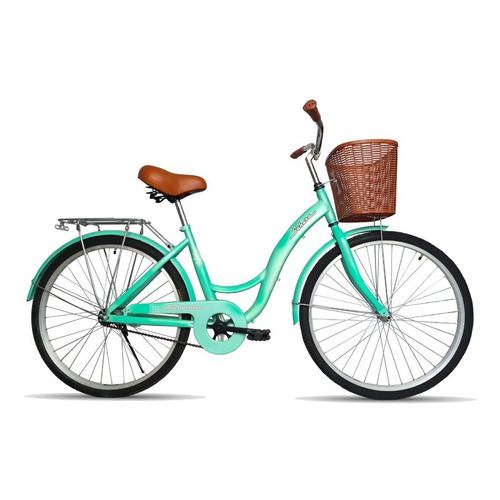 Bicicleta urbana femenina Black Panther Urbana SAHARA R26 1v freno contrapedal color verde con pie de apoyo