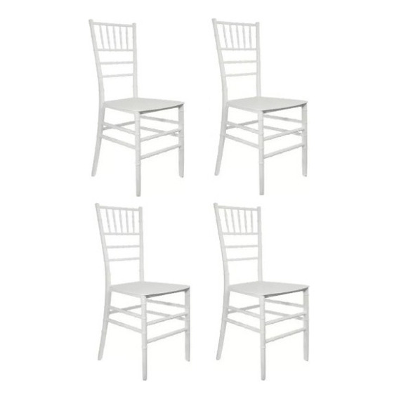 Sillas Tiffany Reforzadas Plasticas Eventos Pack 4 Ct Color de la estructura de la silla Blanco