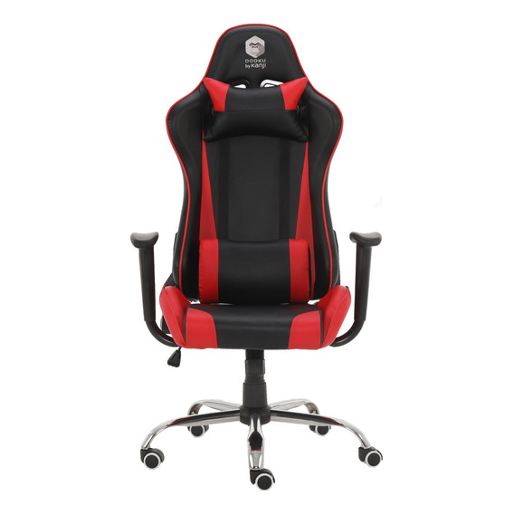 Silla Gamer Dooku Cuero Negra Y Roja Kj-d321t-br Color Rojo Material Del Tapizado Cuero Sintético