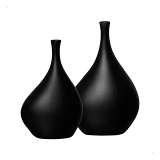 Vasos De Cerâmica Preto Fosco Cristal Decoração De Sala
