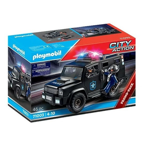 Figura Armable Playmobil City Action Camión Fuerza Especial Cantidad de piezas 46
