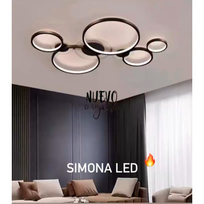Plafon Led Ultra Moderno Simona 5 Aros Deco Luz Desing