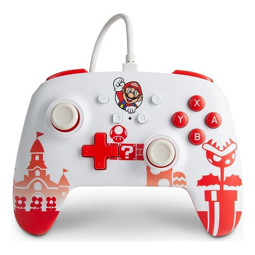 Powera Enhanced Wired Controller Mario Red White Switch Color Blanco