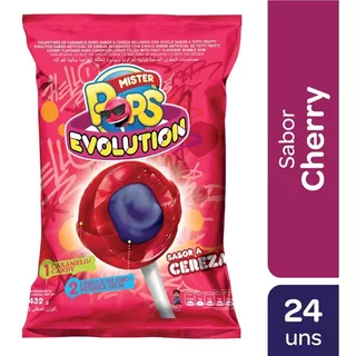 Bolsa X 24 Chupetines Mr Pops Evolution Sabor Cereza Cherry - Sin Tacc