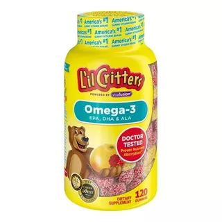Gomitas Omega-3 Para Niños L'il Critters 3 Ácidos Grasos