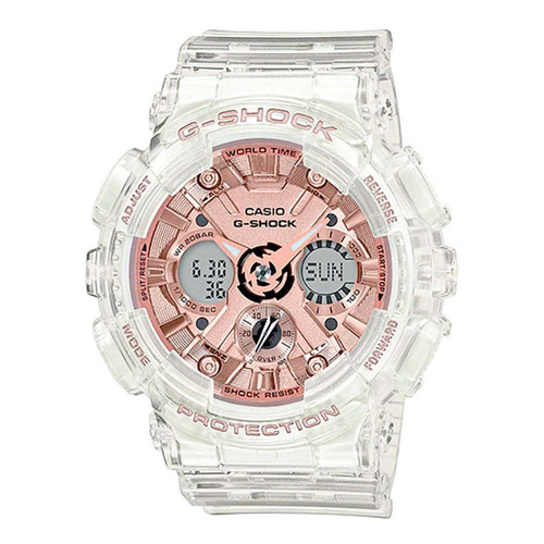 Reloj Casio G-shock Gma-s120sr-7adr Mujer Color de la correa Blanco Color del bisel Blanco Color del fondo Oro rosa