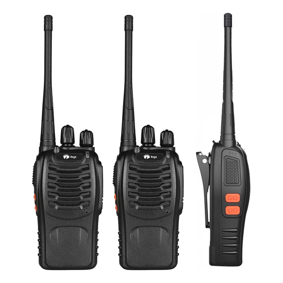 Radio Transmisor Walkie-talkie Inalámbrico Bandas De Frecuencia 400-470 Mhz Color Negro, Marca Raganet, 2 Piezas Incluidas