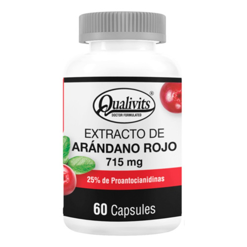 Extracto De Arándano Rojo 60 Cápsulas - Qualivits Sabor Natural