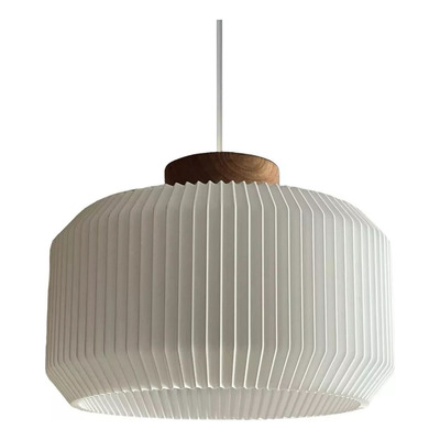 Colgante Campana Teo Con Madera Sustentable 3d Apto Led Lmp