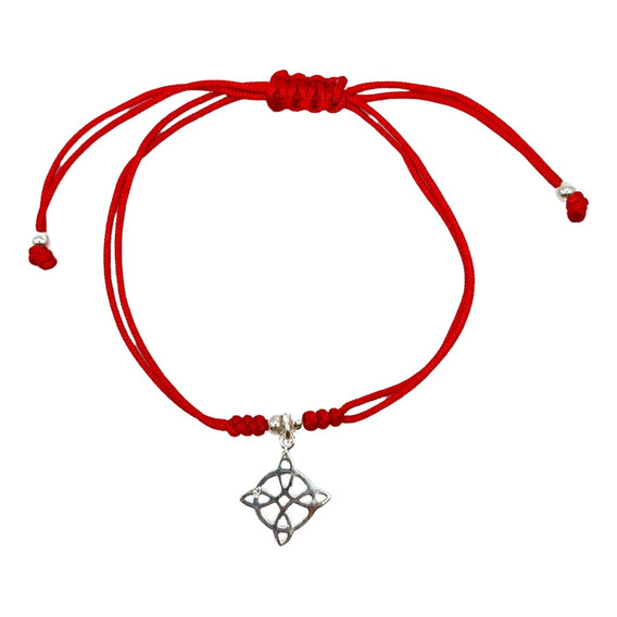 Pulsera Nudo De Bruja Hilo Rojo Plata 925 Caja Regalo