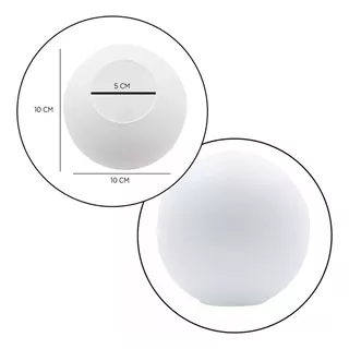 Globo Vidro Esfera/bola 10 Cm Diâmetro Fosco Sem Colar Cor Branco