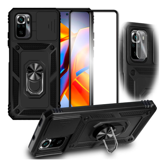 Funda Para Xiaomi Poco Redmi Uso Rudo + Kit 2 Micas Cristal