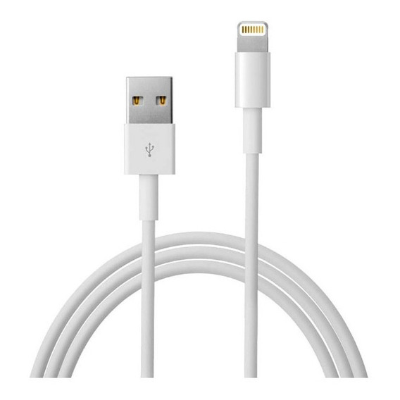 Cable Cargador 1m Compatible iPhone 6 7 8 X 11 12 13 14 iPad Color Blanco