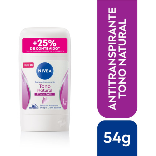 Desodorante Nivea Barra Tono Natural Extra Femenino 54g