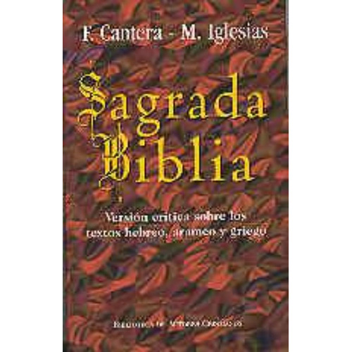 Libro Sagrada Biblia (cantera-iglesias) - Varios Autores