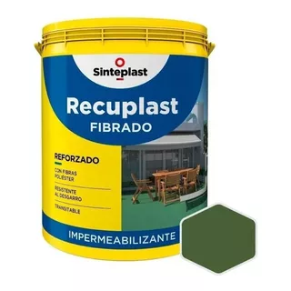 Sinteplast Recuplast Fibrado Impermeabilizante Techo/terraza Membrana Liquida X 4 Lts Color Verde Cemento