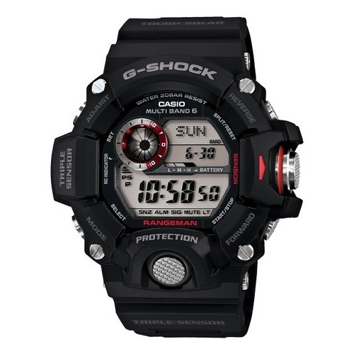 Reloj Casio G-shock Solar Rangeman GW-9400-1dr NF/Warranty, correa de color negro, color de bisel, color de fondo negro, color de fondo digital