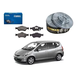  Kit Disco Pastilha Freio Dianteiro Fit 1.4 2003 A 2008