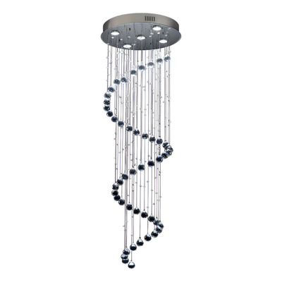 Colgante Cairel 5 Luces Gu10 Apto Gu10 Led 50cm G14 Tz  Cromo Cairel