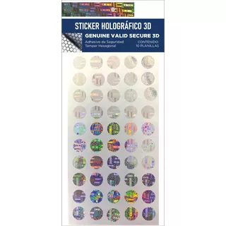  Sticker Holograma De Seguridad 10 Planillas