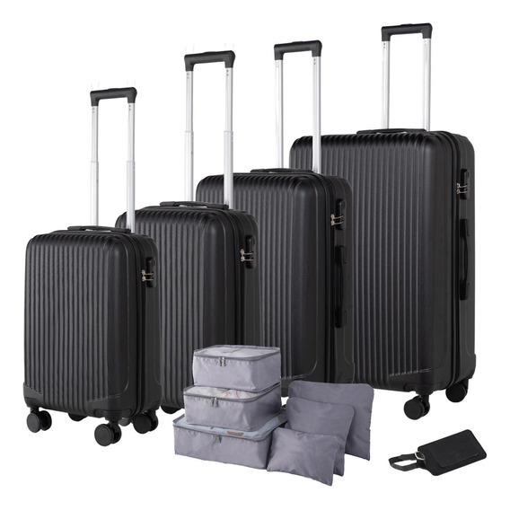 Set Maletas De Viaje Con Ruedas 4 Pzs Premium Policarbonato