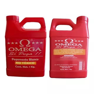 Pegamento Blanco Omega 1 Kg (2 Pzas) Para Carpintería Y Más