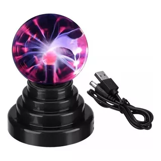 Bola Luz Lampara Plasma Tesla Rayos Velador Usb O A Pilas Tk