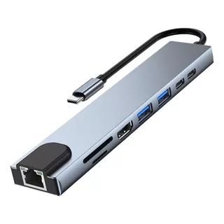 Hub Usb C Hdmi Rj45 Leitor Cartão P/ Mac Samsung