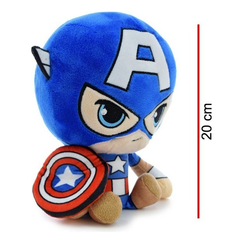 Capitán América Peluche 20 Cm Phi Phi Toys Mv030 Color Azul