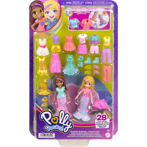 Muñeca Polly Pocket Pack De Moda Sirena Brillante - Mattel