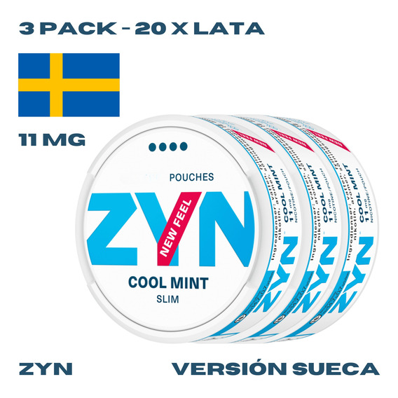 3pack - Zyn | 11mg | 20 Pzas | Slim | Cool Mint