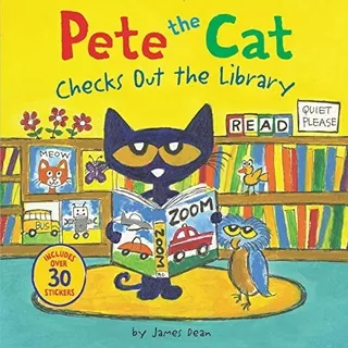 Pete The Cat Checks Out The Library, De James Dean., Vol. 1a. Editora Harperfestival, Capa Mole, Edição Única Em Inglês, 2018