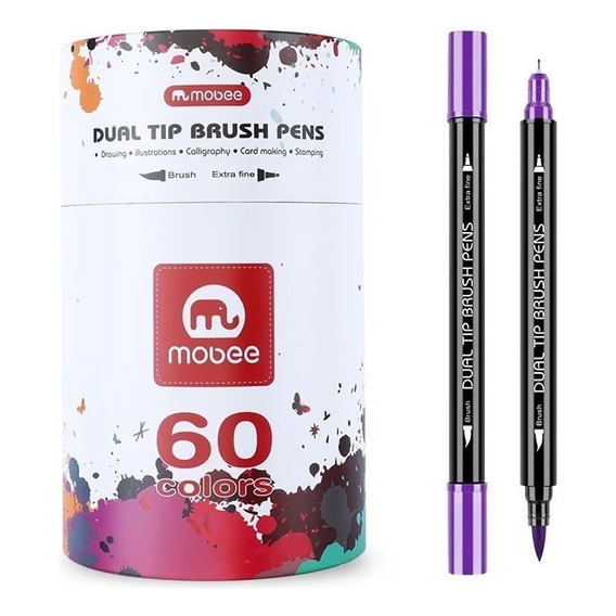 Marcador Doble Punta Dual Brush Lettering 60 Lápices Color