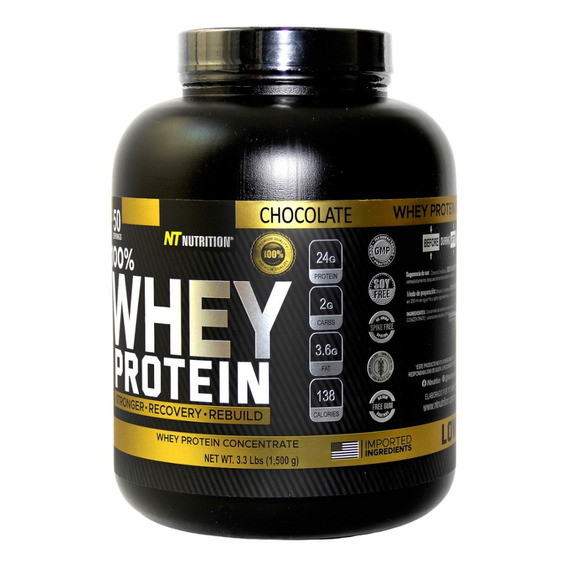 Suplemento en polvo Nt Nutrition  NT Fitness 100% Whey Protein proteína sabor capuchino en pote de 1500g