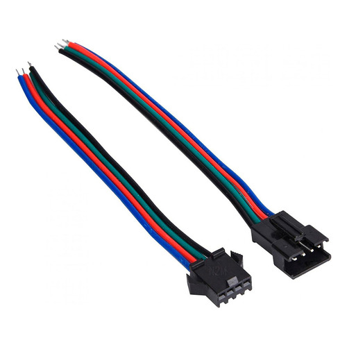 Conector Jst 4 Pin Macho Hembra Tiras Pixel Led Color Negro