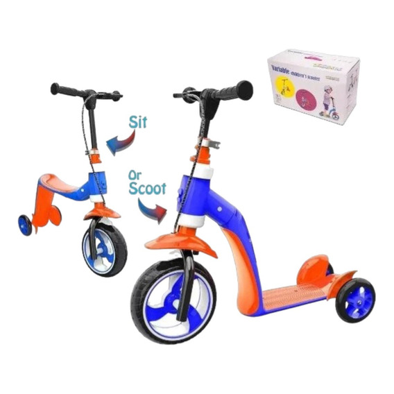 Scooter 2 En 1 - Patineta + Triciclo Balance Con Freno