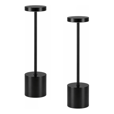 Pack X 2 Lampara Velador Tactil Negro Cct Deco Luz Desing Negro