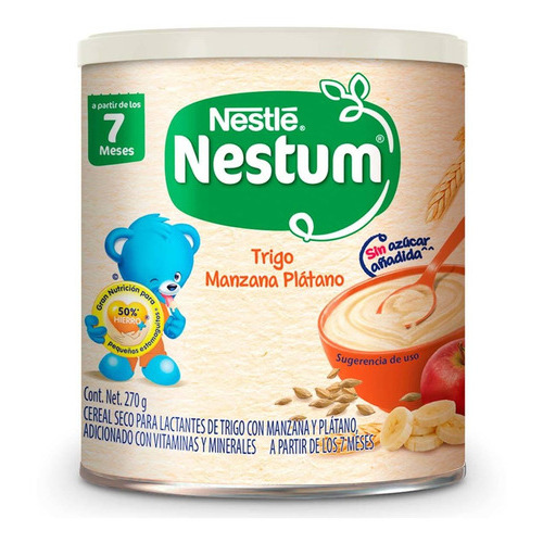 Cereal Infantil Nestum Etapa 2 Trigo Manzana Plátano Lata 270g