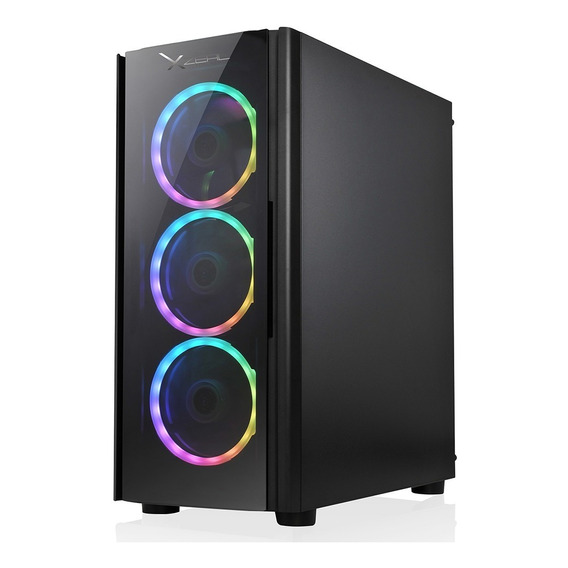 Gabinete Gamer Xzeal Xz110 Con 4 Ventiladores Rgb Micro Atx Color Negro