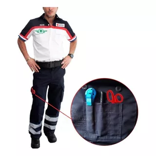 Pantalon Paramedico Bolsas De Cargo Con Reflejante Y Holster Táctico Para Tijeras Tela Ripstop Antirrasgaduras Moto Bici
