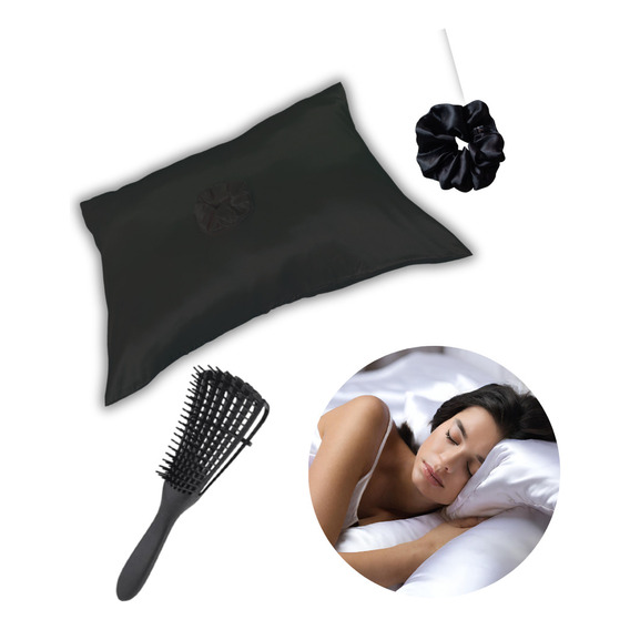 Funda Almohada Satin Saten + Cepillo Y Obsequio