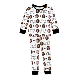 Pijama Inverno De Malha Personalizado Com Foto Dos Filhos