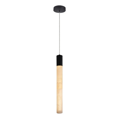 Colgante Sena Alabastro Natural 57cm Negro Led  Negro