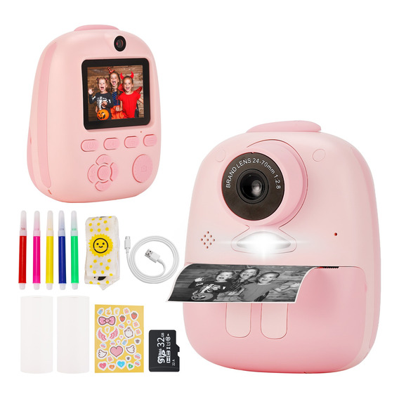 Cámara Digital Hd Para Niños Fotos Imprimibles Tarjeta 32gb