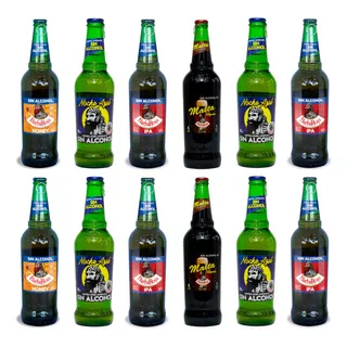 Combo X 12 Cerveza Artesanal Barba Roja Sin Alcohol - 625ml