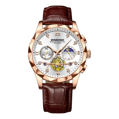 Relojes Empresariales Binbond Tourbillon Chronograph Color del fondo Rose White